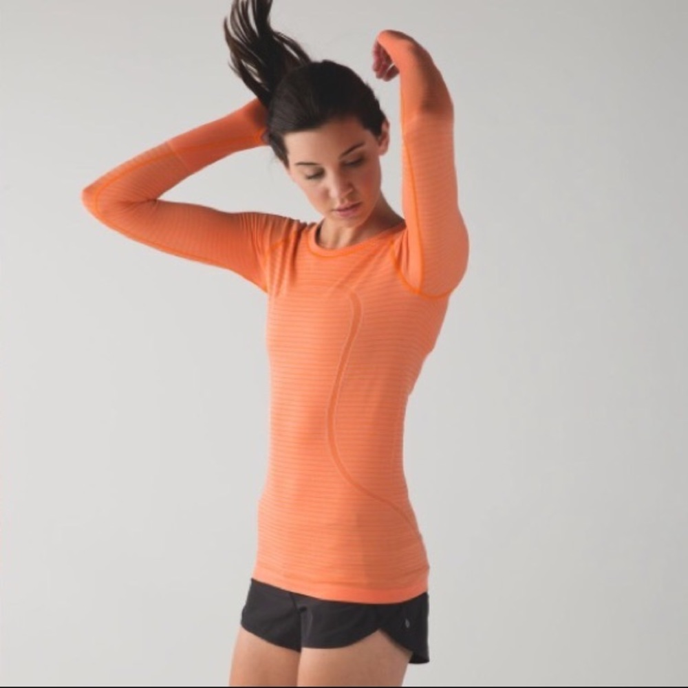 Orange Lululemon Swiftly Tech Long Sleeve Crew 🧡